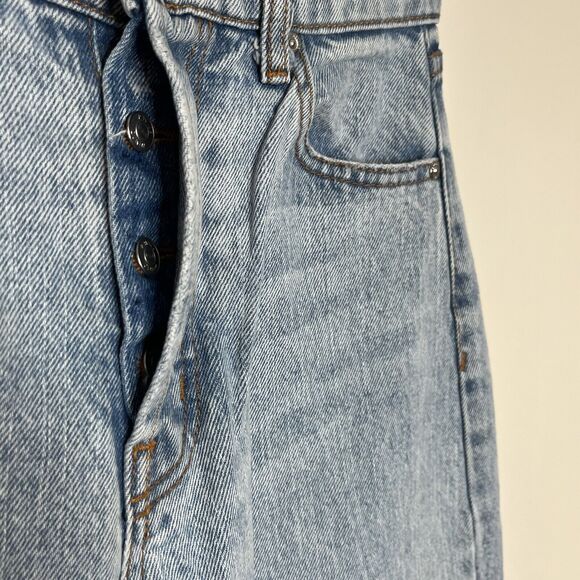 Revice Straight Leg High Rise Raw Hem Jeans Women’s 26 Light Wash - Picture 3 of 8